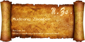 Mudrony Zsombor névjegykártya